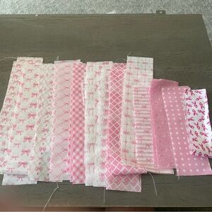 Pink Quilting Scrap Fabric Bundle - Girly Patterns